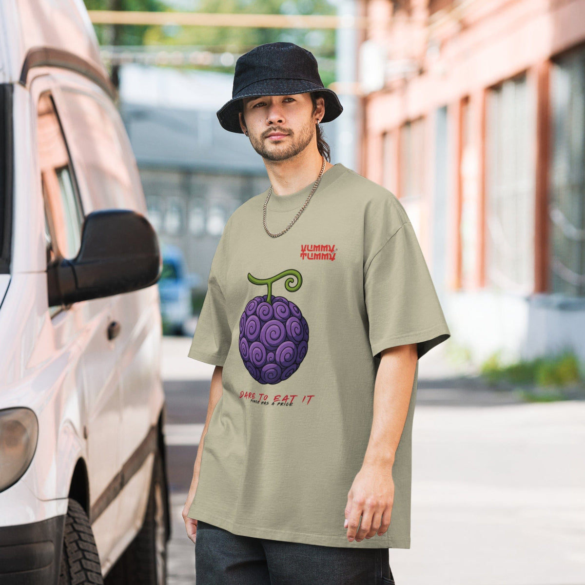 Demon Fruit One Piece Oversized faded t-shirt