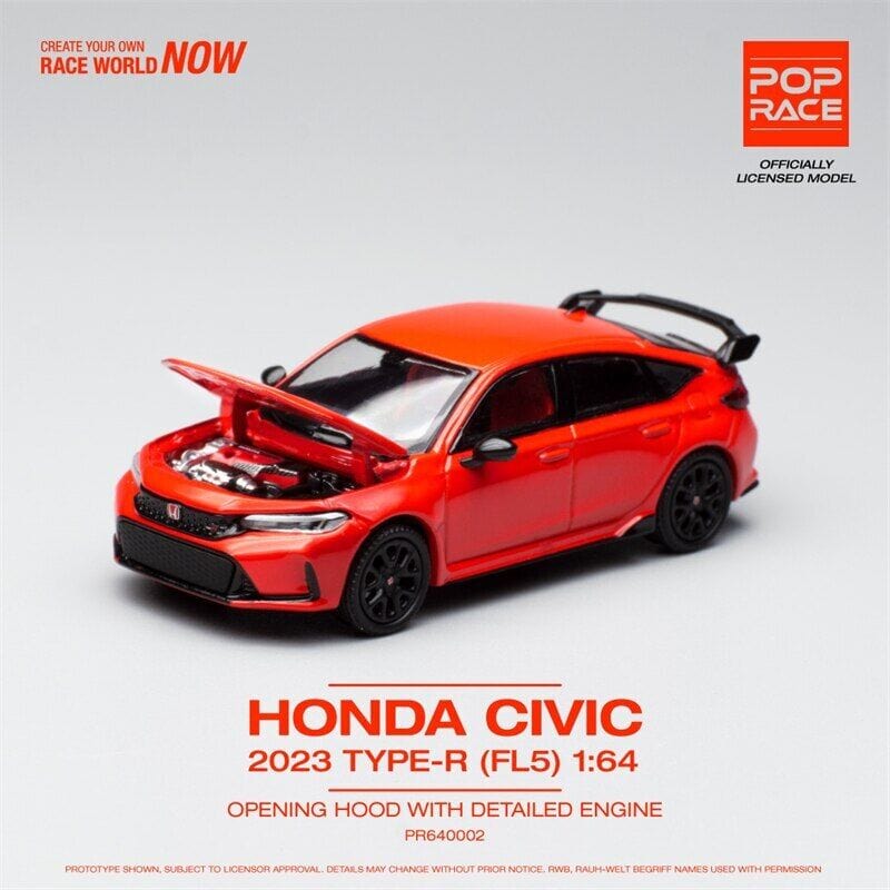 Honda Civic Type-R FL5 Red Pop Race 1/64 scale miniature car