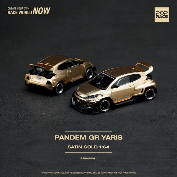 Toyota Pandem GR Yaris Satin Gold Pop Race 1/64 scale