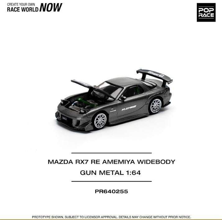 Mazda RX-7 RE-AMEMIYA Gun metal 1/64 Pop Race