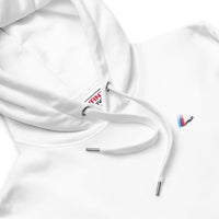 BMW M Series brush Hoodie White over simplistic