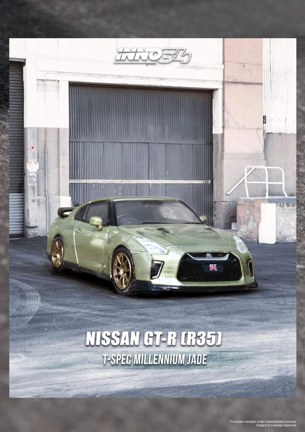 Nissan Skyline GT-R R35 Millennium Jade Inno64 1/64 scale