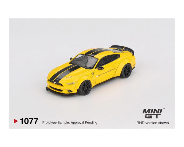 Mustang LB Works Ford Mustang Yellow Mini GT 1/64 scale