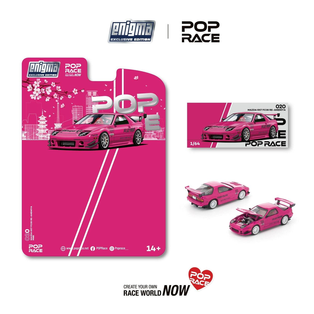 Mazda RX-7 FC3S Re-Amemiya Pink Pop Race Enigma Special edition