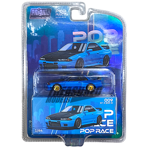 Chase Nissan Skyline R-32 Bayside Blue Enigma Special Edition Pop Race 1/64