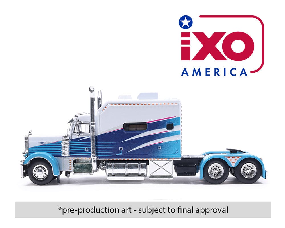 Peterbilt 379 with Sleeper – Blue White IXO Models 1:64 scale