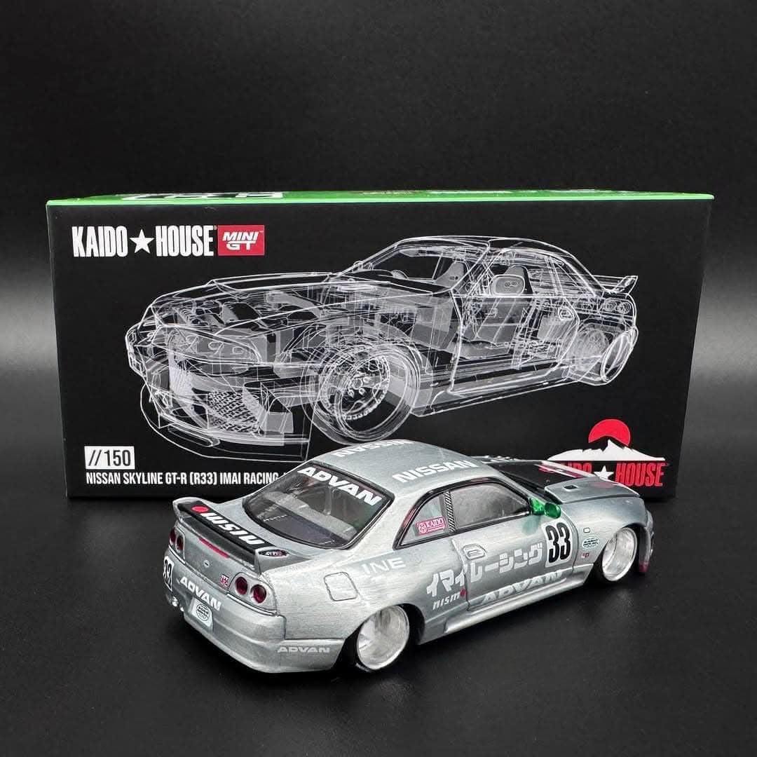 Chase Nissan Skyline GT-R R33 Imai Racing V1 Green Kaido House Mini GT 1/64