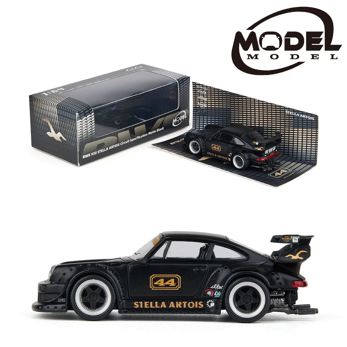 (pre-order) Porsche RWB 930 Stella Artois Circuit Specification Matte Black  MODELMODEL 1/64 scale