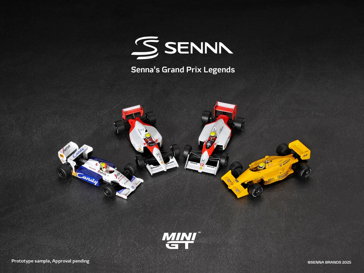 Ayrton Senna 4x Car Set Formule 1 Limited Edition Mini GT