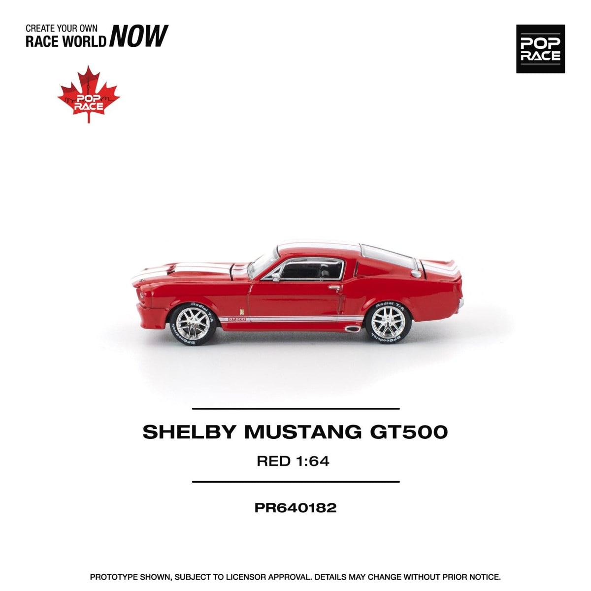 (Pre-order) Ford Shelby Mustang GT500 Red Canada edition 1/64 scale Pop Race