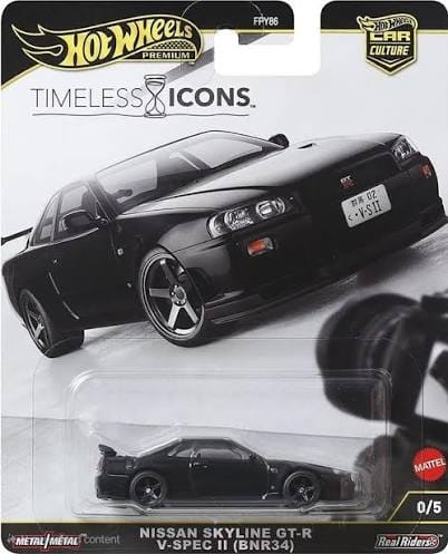 Chase Nissan Skyline GT-R R34 Blsck Hot Wheels Car Culture 2025 N Timeless Icons