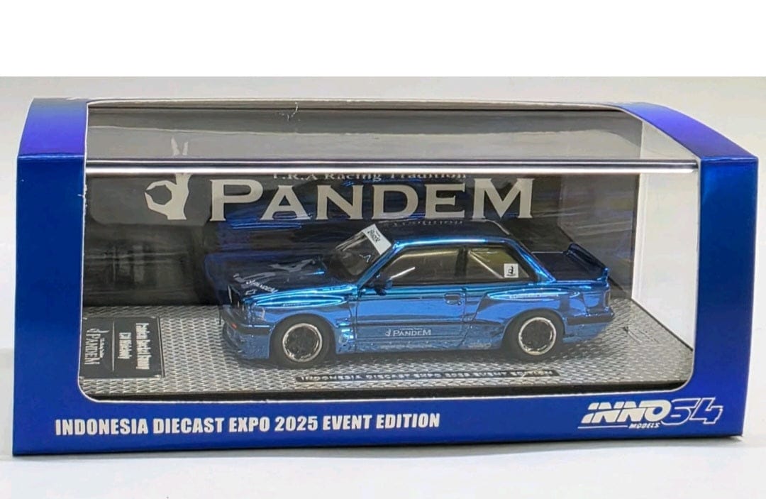 Inno64 BMW E30 Blue Chrome Widebody IDE Indonesia Special Event car