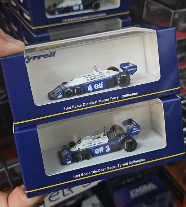 2x Car set Tyrrell P34/2 1977 No.4 Tyrrell P34 1977 &  No.3 Kyosho 1/64 scale