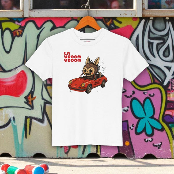 La Vroom Vroom Porsche Targa Organic cotton Labubu kids t-shirt