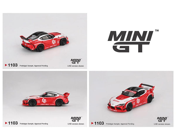 Toyota GR Supra Red White LB Works Mini GT 1/64