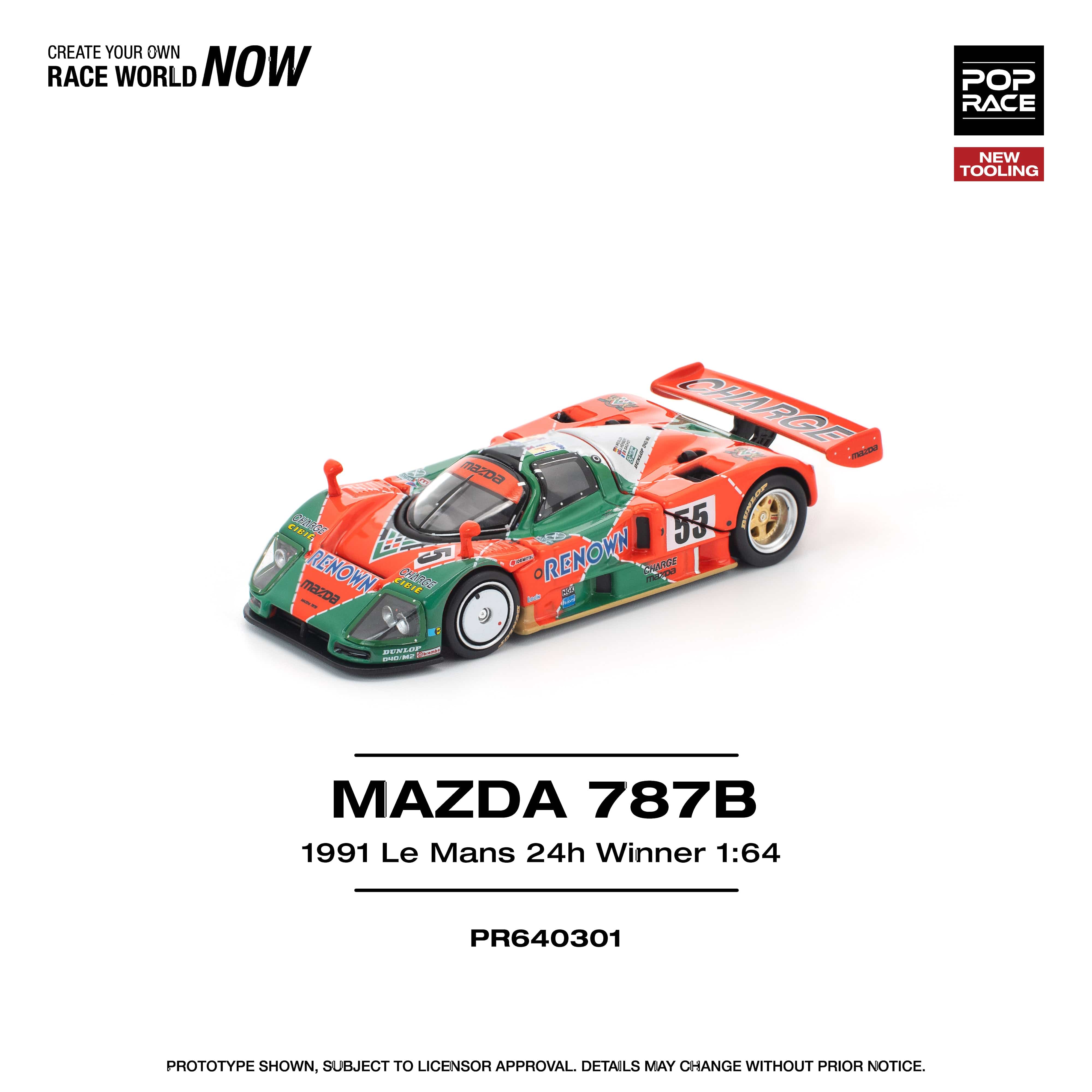 まさぽん Pre-order) Mazda 787B 1991 Le Mans 24h Winner 1/64 Pop Race – Hanz