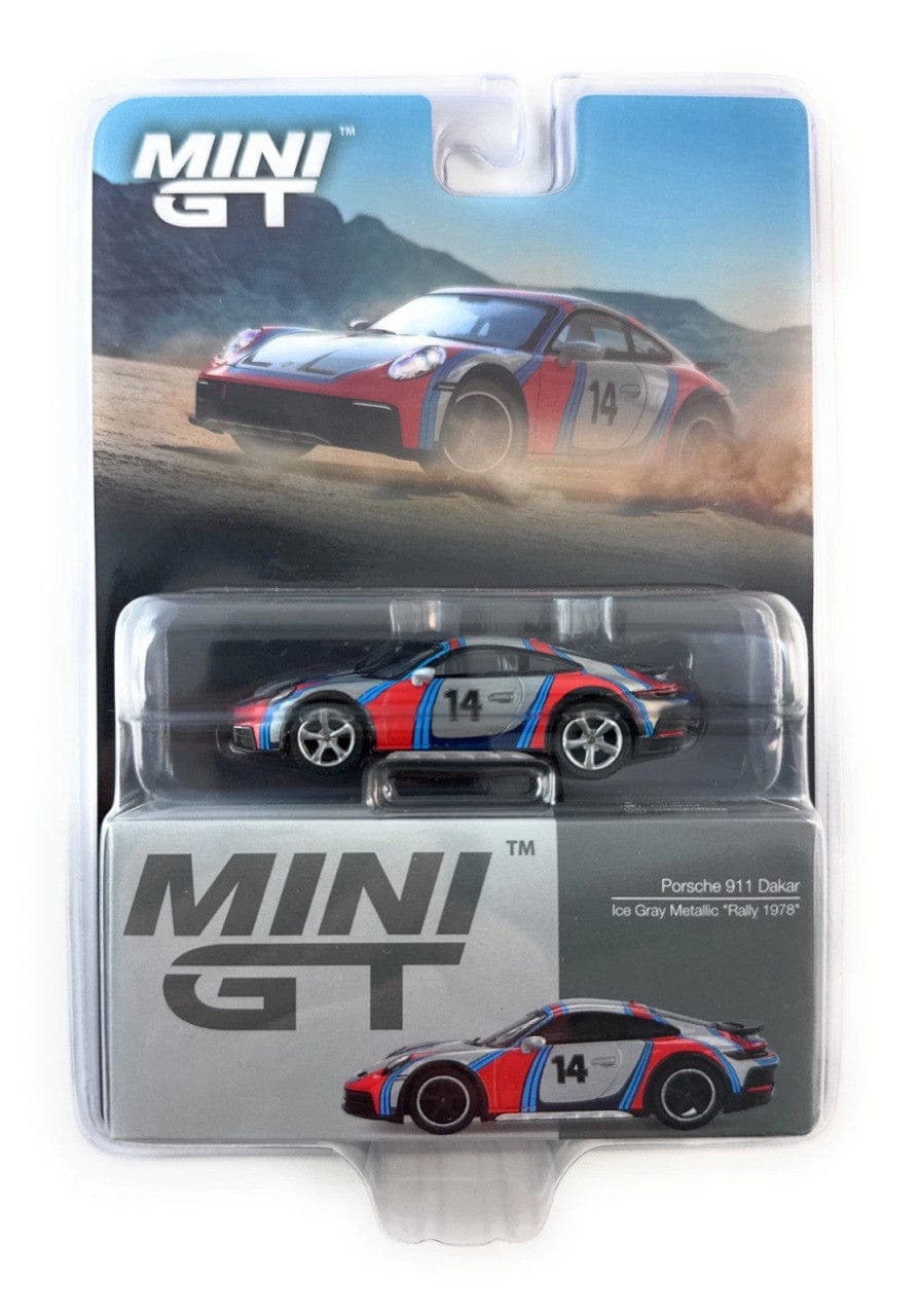 Chase Porsche 911 Dakar “Rally 1974” – Ice Grey Metallic Mini GT 1/64 scale