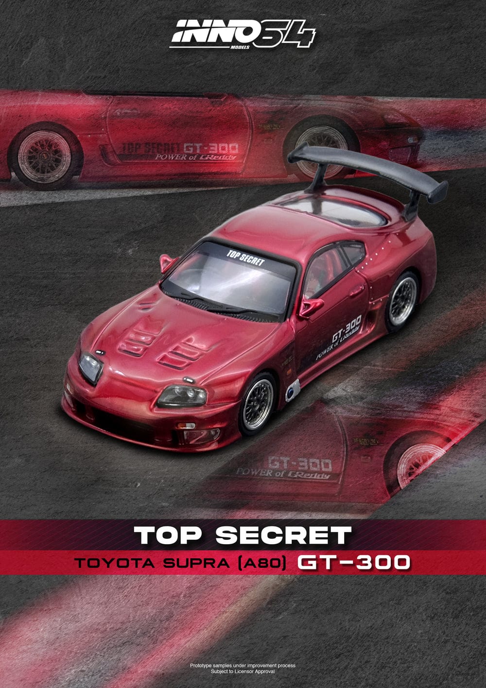 Toyota Supra AE80 Top Secret Red Inno64 1/64 scale – Hanz Driven