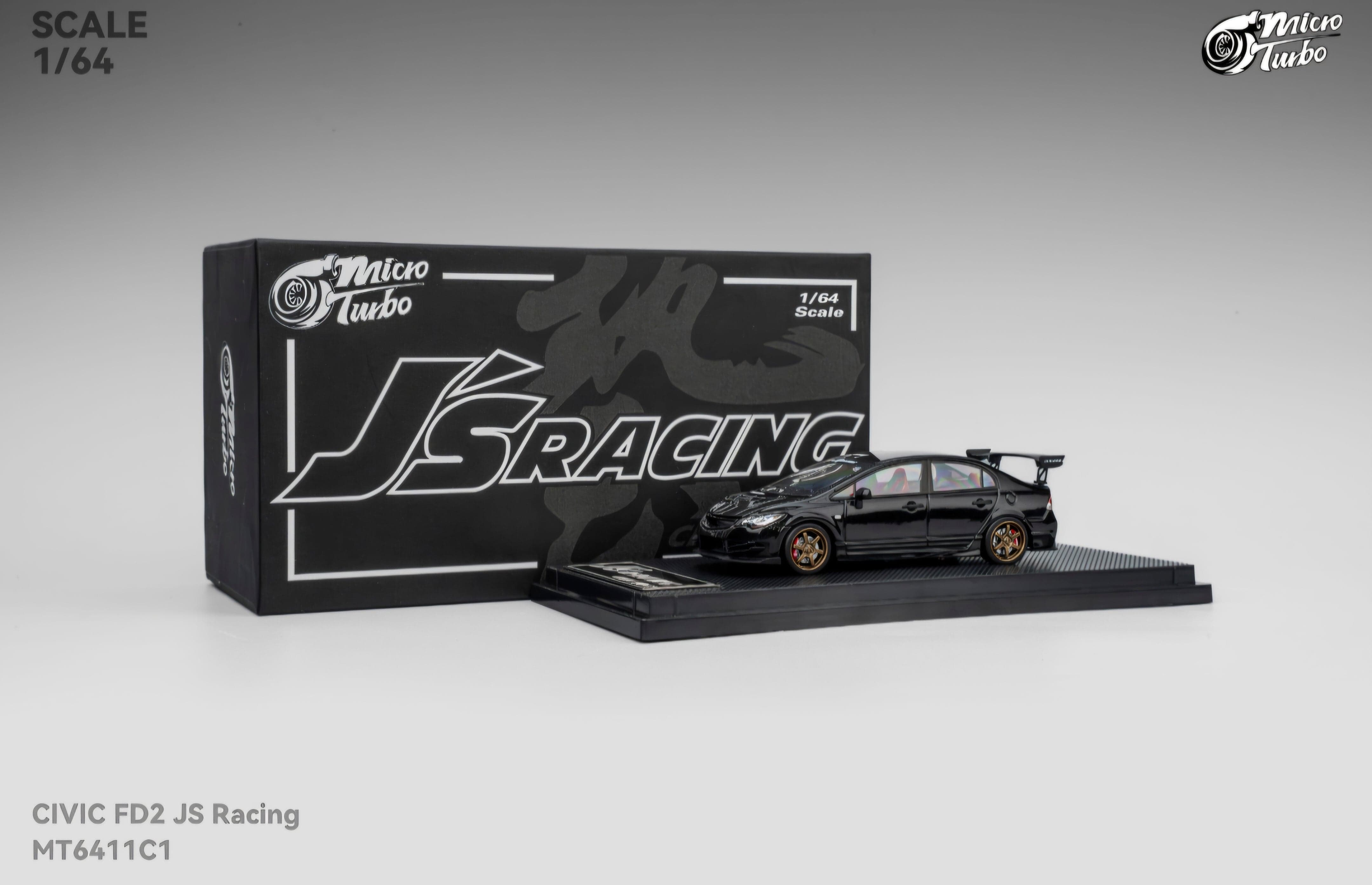 MicroTurbo 1/64 ホンダ civic FD2 JS RACING Honda Civic FD2 JS Racing Metallic Black Micro Turbo 1/64 scale