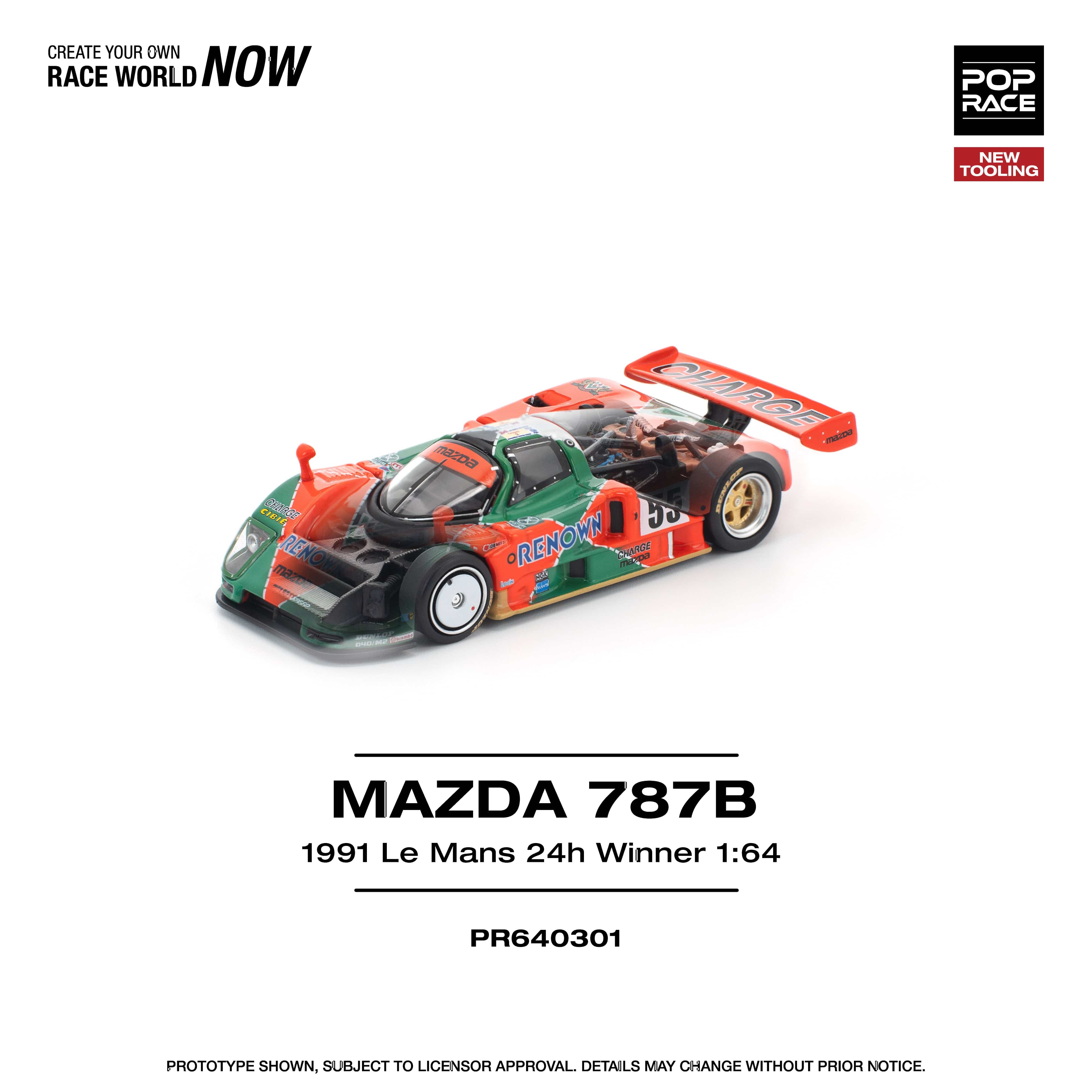 Pre-order) Mazda 787B 1991 Le Mans 24h Winner 1/64 Pop Race – Hanz