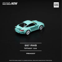 Porsche RWB 997 Tiffany Blue Pop Race 1/64 scale