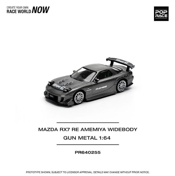 Mazda RX-7 RE-AMEMIYA Gun metal 1/64 Pop Race