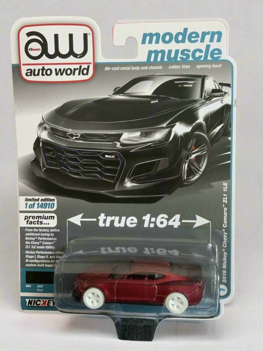 CHASE 2019 Nickey Chevy Camaro Zl1 1LE Black Premium Release Version A Auto World 1/64 scale (Copy)