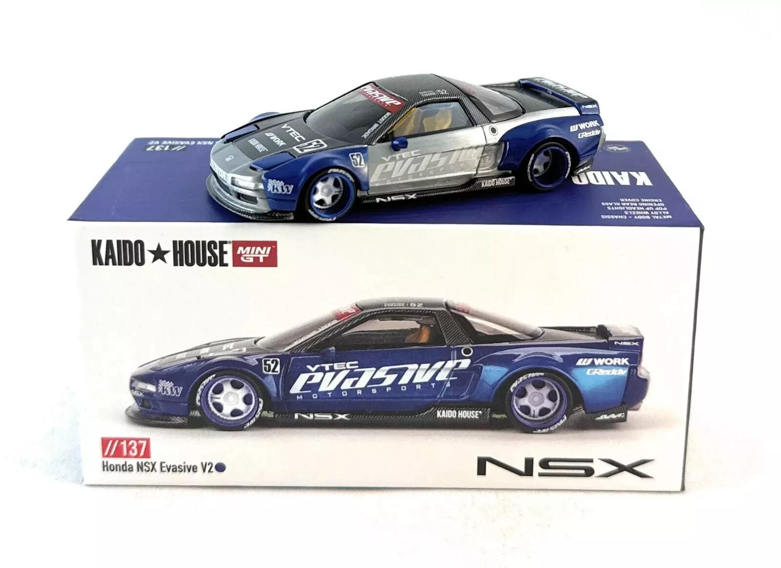 Chase Honda NSX Evasive V2 Blue Kaido House Mini GT 1/64