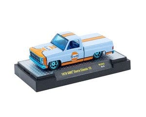 (Pre-order) Chase M2 Machines 1:64 1979 GMC Sierra Classic 15 Custom GULF – Blue – MiJo Exclusives Limited Edition