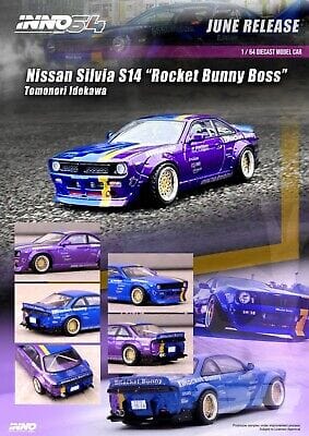 Nissan Silvia Rocket Bunny Boss Tomonori Idekawa Inno64 1/64 scale IN64-S14B-TOMOSAN