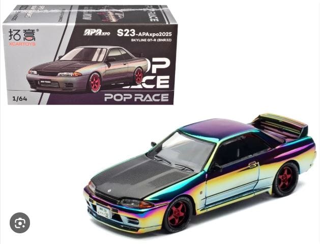 Nissan Skyline GT-R R-32 Magic Chrome Vancouver Special edition Pop Race 1/64