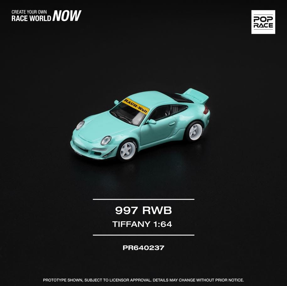 Porsche RWB 997 Tiffany Blue Pop Race 1/64 scale